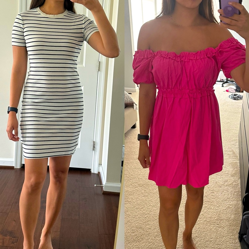 Zara shirt dress and Lumiere off shoulder dress small
